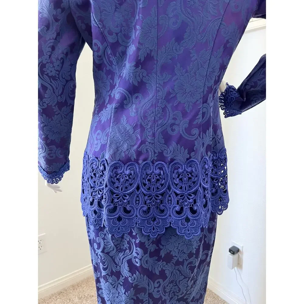 vintage 80s / 90s Scott McClintok 2pc Suit Seet  / brocade jacket skirt set